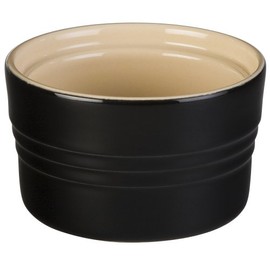 Le Creuset PG1627-09BW Stoneware Stackable Ramekin, 7 oz, Black/White