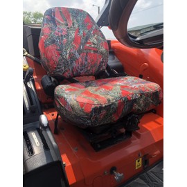 Durafit Seat Covers, KT05 KIOTI DK4510/NX5510 for olderTractor, Check Picture Matches Your Seats. Two Piece Vinyl seat Made in Red Endura camo