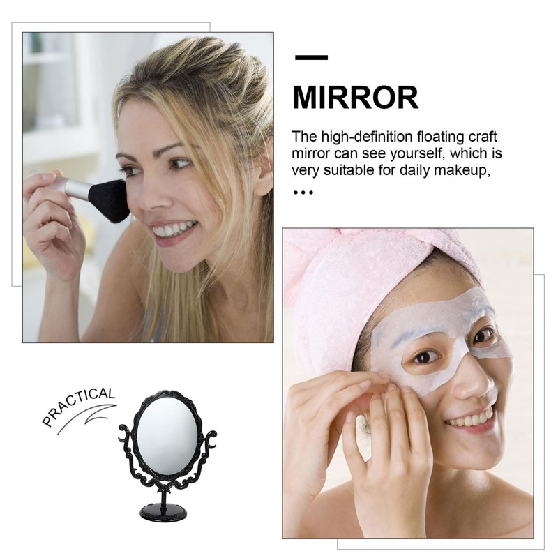 SHERCHPRY Espejo de afeitado, espejo de maquillaje clásico, espejo giratorio