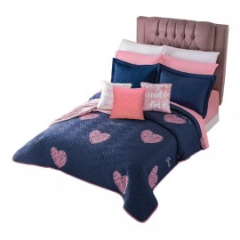 Colchas Concord Edredón Ligero Doble Vista Marino Matrimonial Heart Concord