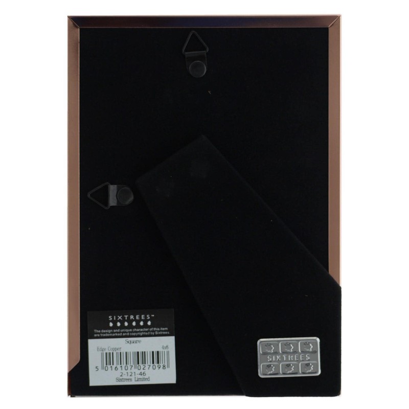 Sixtrees 2-121-46 Wide Square Edge Copper 6x4 inch photoframe. Complete