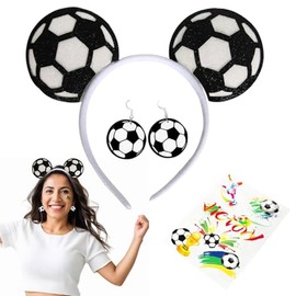 Set de Accesorios de Fútbol 2026 – Diadema, Aretes y Tatuajes para la Copa Mundial – Kit de Animadora para Fans de México, EE. UU. y Canadá – Ideal pa
