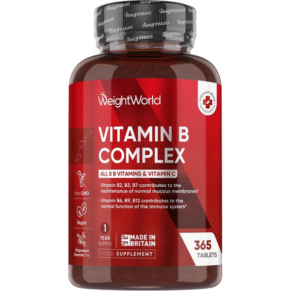 Vitamin B Complex Supplement - 365 Tablets - 1 Year