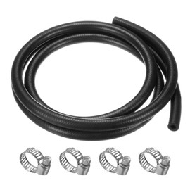 M METERXITY Fuel Line Hose, 6mm ID 12mm OD 4.9ft Length, NBR Rubber High Pressure Heat Resistant Gas Line Hose Oil Hose W 4pcs Clamps for Automotive Fuel Systems/Steam Emission/Engines