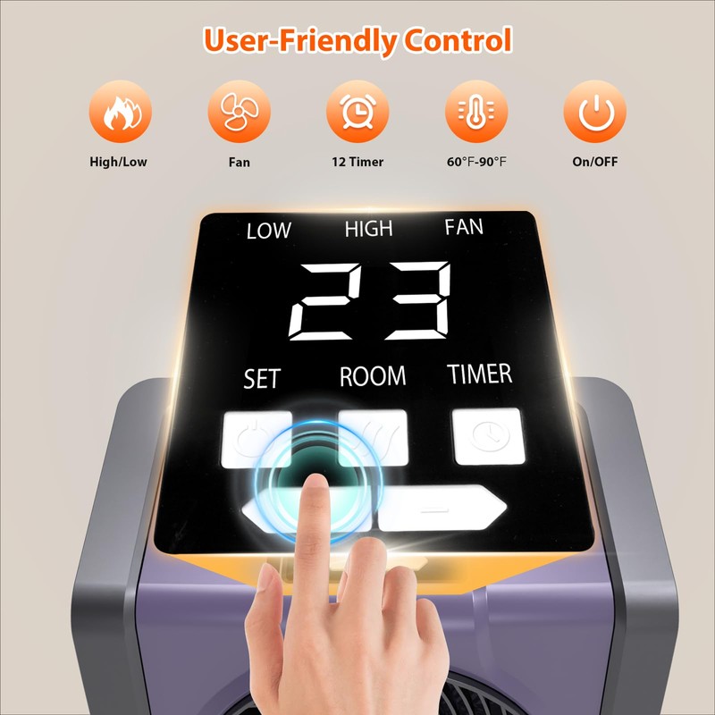 HEATIT Space Heater with Remote for Indoor, Digital Display with