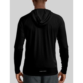 Zengjo Lightweight Hoodies for Men Pullover Workout(Black,L)