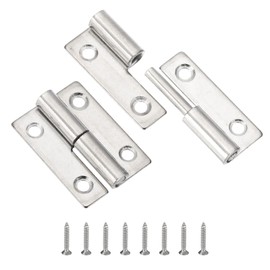 PATIKIL 2 Pcs Lift Off Hinge, 2" Detachable Lift Off Hinges Right Handed Slip Joint Flag Hinge 304 Stainless Steel Butt Door Hinge for Door Cabinet Equipment
