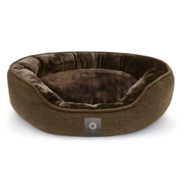 MICRODRY – Soft, Cozy & Plush Dog Pet Bed, Machine Washable, Self Warming - Small to Medium Size Dogs - 18x24x7 inches, Brown