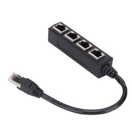 SUNGOOYUE RJ45 Splitter Adapter, 1 to 4 Port Smooth Excellent Connection Network Cable Adapter