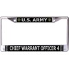 U.S. Army Chief Warrant Officer 4 Chrome License Plate Frame