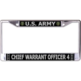 U.S. Army Chief Warrant Officer 4 Chrome License Plate Frame