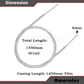 amavoler 61 Inches 155cm Brake Cable Replacement Accessory Fit for Coleman CT100U CC100X Baja Doodle Bug DB30 98cc 100cc 3hp Motovox MBX10 MBX11 Monster Moto Powersport Mini Bike (Red)