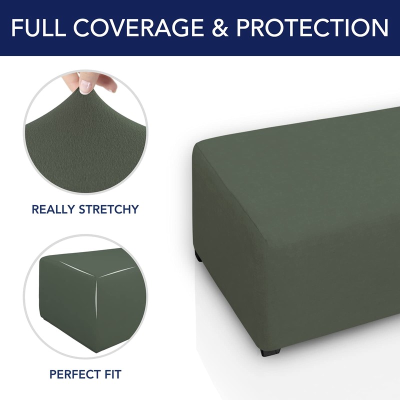 PureFit - Funda otomana rectangular súper elástica para taburete de