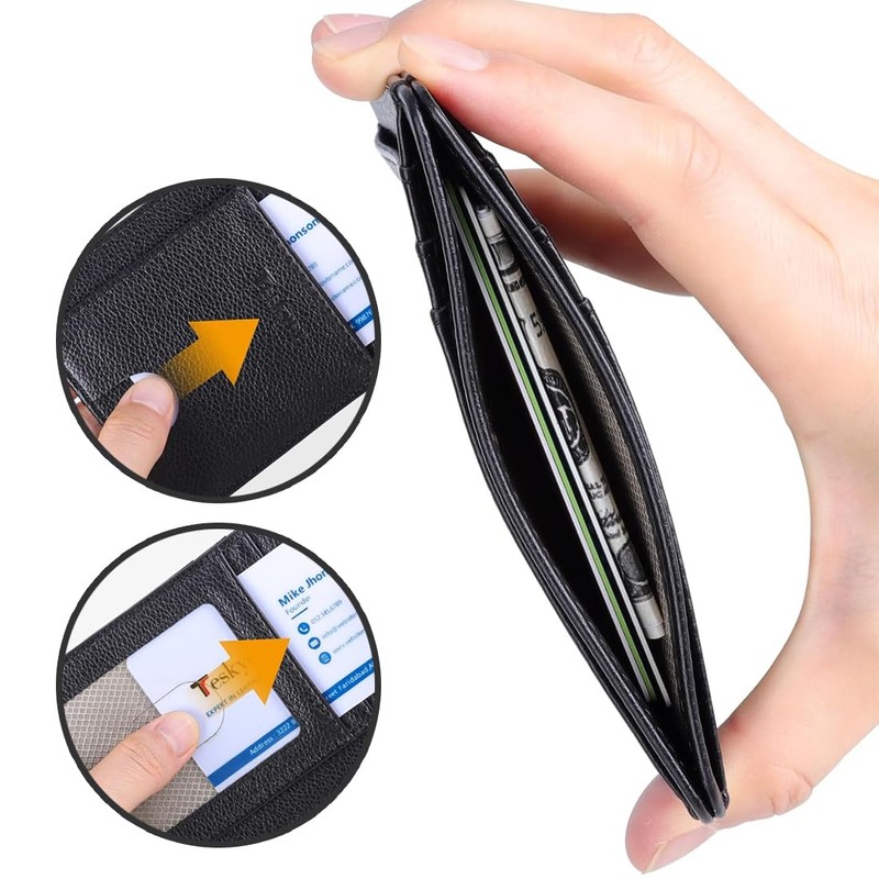 COYUN Mini Portemonnaie Herren, Kreditkartenetui,Kleines Kartenetui, PU Leder Schlankes Kartenetui,