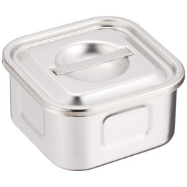 AG 18-8 Shallow Square Kitchen Pot 3.1 inches (8 cm) (Handless) with Knob