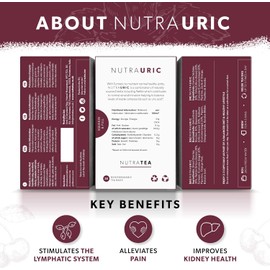 NUTRAURIC - Uric Acid Support - Containing Natural Cherry & Nettle - 20 Enveloped Tea Bags - by Nutra Tea - Herbal Tea