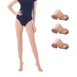 MANZI ballet tights, 3 pairs, 40 denier dance tights with foot part for girls, children and women