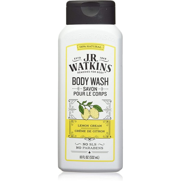 J.R. Watkins Daily Moisturizing Lemon Cream Body Wash, 18 Ounce
