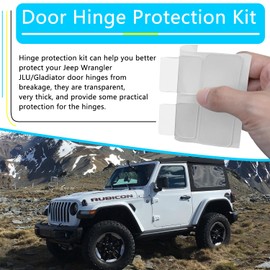 AFEISOL Door Hinge Protection Kit Transparent Vinyl 12 mils Compatible with All Series Jeep Wrangler JLU/Gladiator - 4 Door (4Pcs)