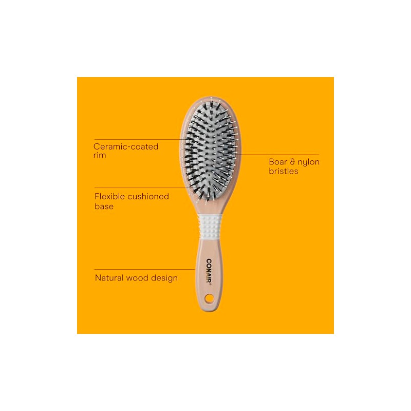 Conair Cepillo de pelo con cojín de puercoespín de cerámica