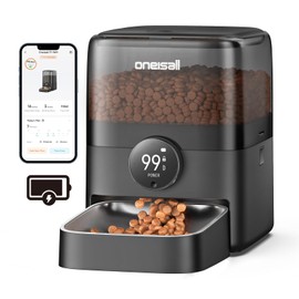 oneisall Cordless WiFi Automatic Cat Feeder, Tasty S2 Pro Rechargeable 100-Day Battery Operated Pet Feeder, 12 Cups/3L Timed Cat Food Dispenser for Large Kibble, Smart App Control (Black)