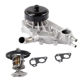 MOCA Water Pump and Thermostat Housing Assembly Compatible with 2005 for Workhorse FasTrack FT1461 6.0L 5967CC 364Cu. In. V8 GAS OHV Naturally Aspirated