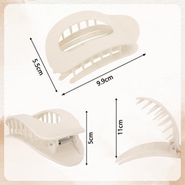 6 PCS Flat Claw Clips for Women, Curved Design, French Flat Hair Clips Comfortable Curved for Lying Driving