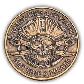 Pirate Coin – Collectible Metal Motivational Token with Skull and Compass Design – Nautical EDC Coin – Pirate Gift for Men, Teens, and Fans of Treasure Lore