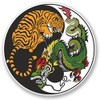 2 x 10cm/100mm Yin Yang Tiger Dragon Window Cling Sticker