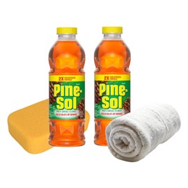 Aserson Multi Surface Concentrate Cleaners, Original Pine Scent, 20 Fl Oz, Pack of 2 Bundle with Multipurpose Sponge and Cotton Towel