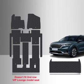 TOUGHPRO Floor Mats Accessories Full Set + Storage Compatible with KIA Carnival 8 Seater All Weather Heavy Duty Black Rubber 2022 2023 2024 2025