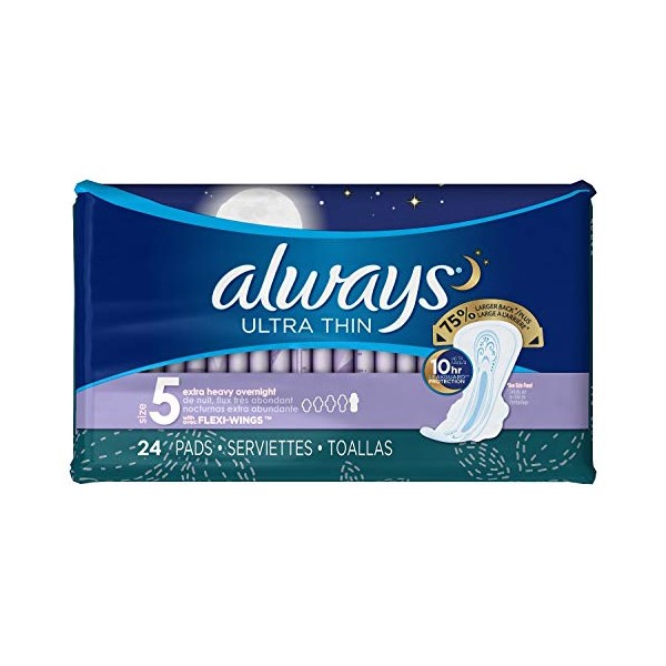 Always Pads Ultra Thin Size 5-24 Count (3 Pack)