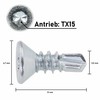 Drilling Screw with Countersunk Head Galvanised TX, DIN 7504 (3.5