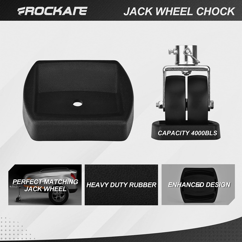 Rockane Dual 6'' Trailer Jack Swivel Caster Wheel Replacement with