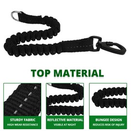 Long Dog Leash 15 FT: Heavy Duty Rope Leashes for Dogs Training with Swivel Lockable Hook Reflective Threads Bungee and Padded Handle - Dog Lead for Large Small Medium Dogs Outside Walking Hiking