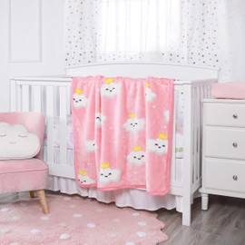 TILLYOU Fuzzy Warm Toddler Blanket for Girls - Fluffy Baby Blanket for Boys Girls, Soft Cozy Fleece Blanket, Oversized 40x50, Pink Cloud