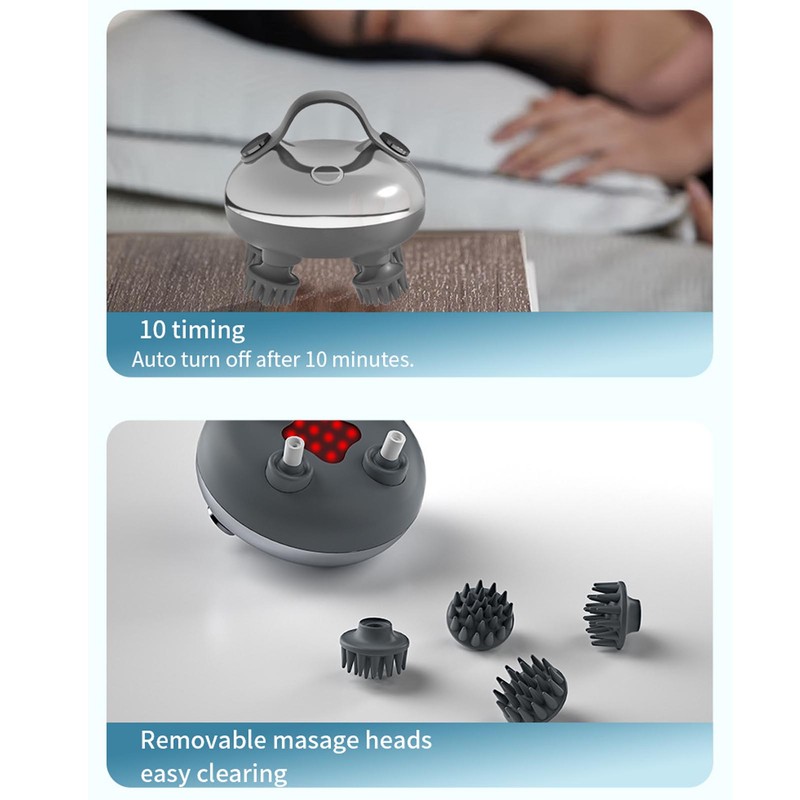 Electric Scalp Massager Far Infrared Hot Compress 3 Modes IPX7