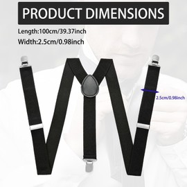 YINGDIHUT 3 Tirantes para Hombre - Ajustables de Tirantes Smoking, Camisa Tirantes Hombre y Pantalon Dockers Incluye Negro, Azul Marino y Gris - Bodas, Graduaciones y Eventos Sociales(100 cm x 2.5 cm)