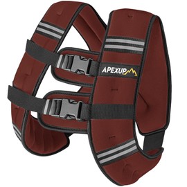APEXUP APEXUP Weighted Vest with 5lbs/10lbs/15lbs/20lbs/25lbs/30lbs Weights and Reflective Stripe, Weight Vest Men Women for Workout, Strength Training, Running (Claret, 25lbs)