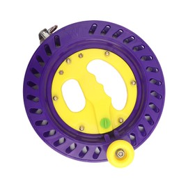 BONKZEBU 22 cm Kite Line Winder, Robust Plastic, Professional Kite Line Reel for Outdoor Fishing, with Kite Line and Connector (Purple Yellow)