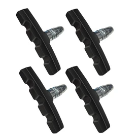 Ruayia Brake Shoes for V-Brake, 2 Pairs Bicycle Brake Shoes 70 mm, High Braking Performance Brake Shoes for Side Pull Brake, V-Brake, 4 Pieces Brake Pads Brake Shoe Set with Bolts - Black