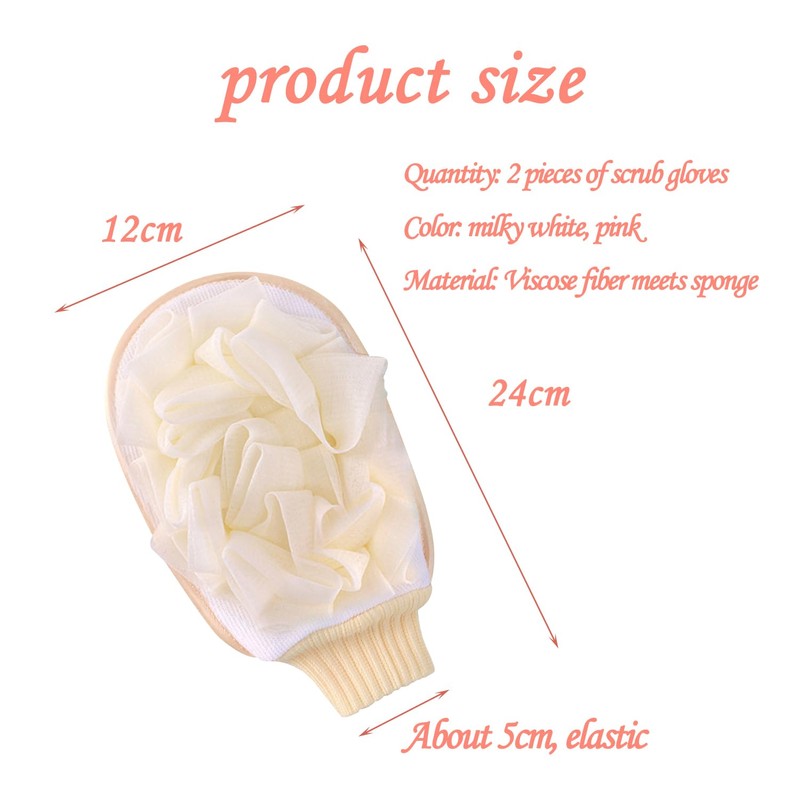 2 Pieces Bath Gloves Exfoliating Bath Gloves Bath Sponge Deep