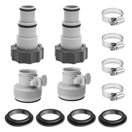 Dimakung 4 Pack 1.25" to 1.5" Pool Hose Adapter A & B Conversion Connector for Intex Pool Pump, Filter Hose & Saltwater Systems, Backwash Hose Adapter Set with Clamps & 11412 Seal Gaskets