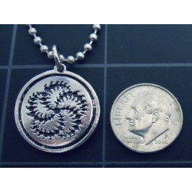 Area 51 Treasures CROP CIRCLES Pendant New Alien UFO Necklace Triskelion Disk Circle