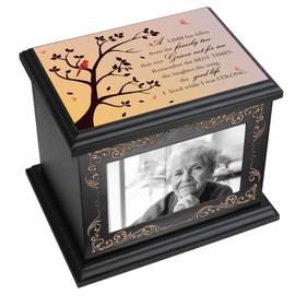 Cremation Urns for Human Ashes Adult Male or Female, Funeral Memorial Urns for Ashes with Photo Frame, Wooden Urns Box and Casket for Men Women, Burial Urn for Adults Up to 200 IBS