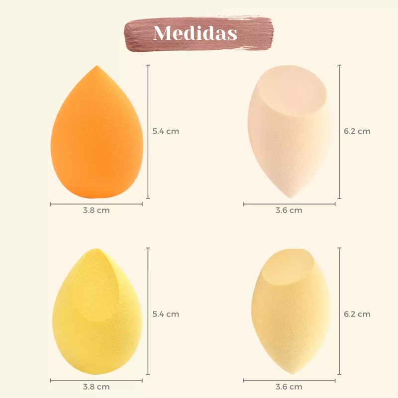 Maange Esponjas Maquillaje Profesional Caja Con 4 Piezas Maange