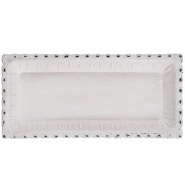 White Trays Decorative for Coffee Table Ottoman Bathroom, Vintage Rustic Trays for Vanity Home Decor Farmhouse, Boho Wood Powder Compressed Jewelry Perfume Organizer for Table Centerpieces