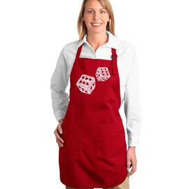 LA POP ART Word Art Apron - Dice Different Rolls in Craps Word Art Red