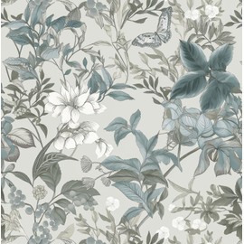 Vovoyager Floral Wallpaper Blue Peel and Stick Wallpaper Boho 118" x17.3" Contact Paper Removable Self Adhesive Wall Paper for Bedroom Cabinets Liner Vinyl Bathroom Waterproof Renter Friendly ﻿