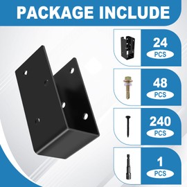 2x4 Concealed Joist Hanger - 4 Pcs Heavy-Duty Steel Q235B 235B Steel Powder Coated Concealed Mount Joist Hangers Brackets for Wood Beams, Perfect for Fences, Decks, and Floors